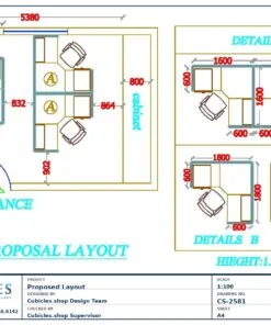 Professional office cubicle layout floor plan CS-2581 by Cubicles.shop
