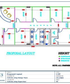 Professional office cubicle layout floor plan CS-2583 by Cubicles.shop