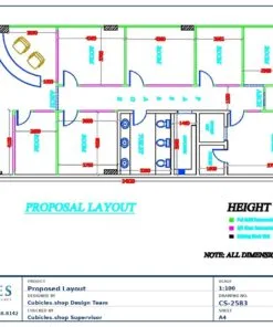 Professional office cubicle layout floor plan CS-2583 by Cubicles.shop