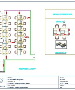 Professional office cubicle layout floor plan CS-2584 by Cubicles.shop