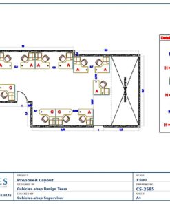 Professional office cubicle layout floor plan CS-2585 by Cubicles.shop