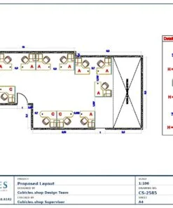Professional office cubicle layout floor plan CS-2585 by Cubicles.shop