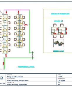 Professional office cubicle layout floor plan CS-2586 by Cubicles.shop