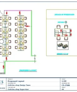 Professional office cubicle layout floor plan CS-2586 by Cubicles.shop
