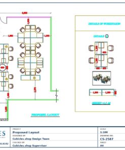 Professional office cubicle layout floor plan CS-2587 by Cubicles.shop