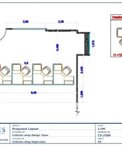 Professional office cubicle layout floor plan CS-2589 by Cubicles.shop