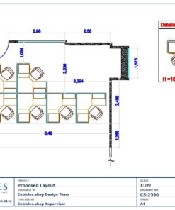 Professional office cubicle layout floor plan CS-2590 by Cubicles.shop