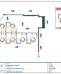 Professional office cubicle layout floor plan CS-2590 by Cubicles.shop