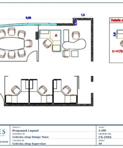 Professional office cubicle layout floor plan CS-2591 by Cubicles.shop