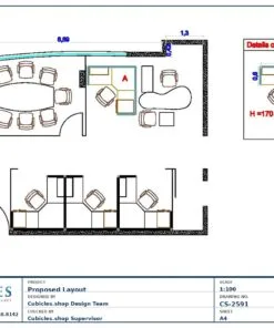 Professional office cubicle layout floor plan CS-2591 by Cubicles.shop