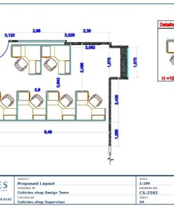 Professional office cubicle layout floor plan CS-2592 by Cubicles.shop