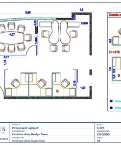 Professional office cubicle layout floor plan CS-2593 by Cubicles.shop