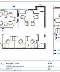Professional office cubicle layout floor plan CS-2593 by Cubicles.shop