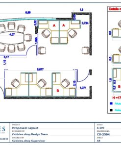 Professional office cubicle layout floor plan CS-2594 by Cubicles.shop