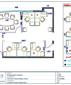 Professional office cubicle layout floor plan CS-2594 by Cubicles.shop