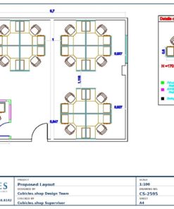 Professional office cubicle layout floor plan CS-2595 by Cubicles.shop