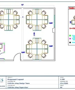 Professional office cubicle layout floor plan CS-2595 by Cubicles.shop