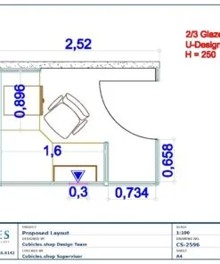 Professional office cubicle layout floor plan CS-2596 by Cubicles.shop