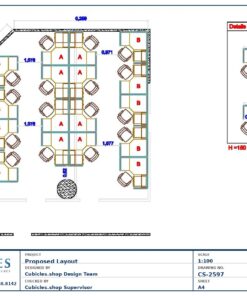Professional office cubicle layout floor plan CS-2597 by Cubicles.shop