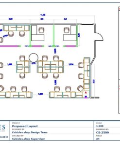 Professional office cubicle layout floor plan CS-2599 by Cubicles.shop