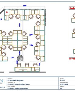 Professional office cubicle layout floor plan CS-2601 by Cubicles.shop