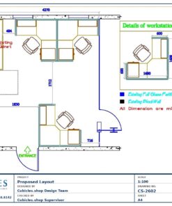 Professional office cubicle layout floor plan CS-2602 by Cubicles.shop