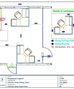 Professional office cubicle layout floor plan CS-2603 by Cubicles.shop