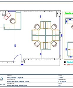 Professional office cubicle layout floor plan CS-2604 by Cubicles.shop