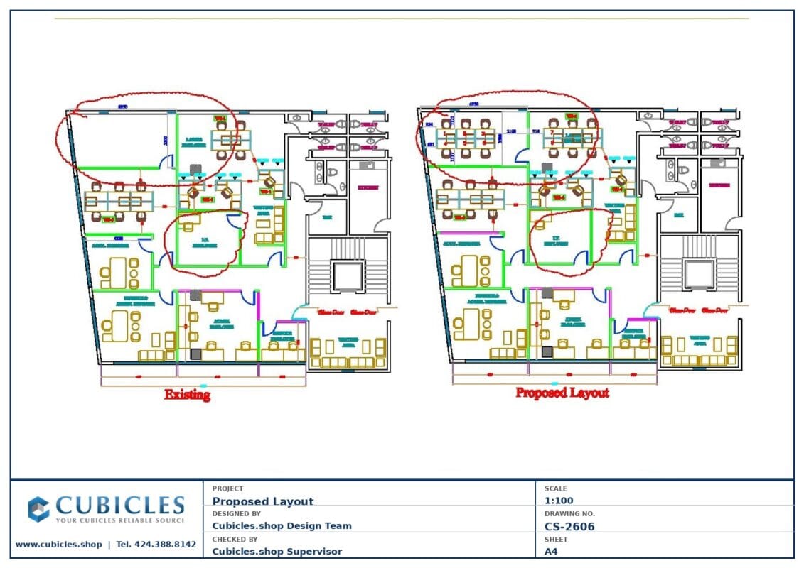 Professional office cubicle layout floor plan CS-2606 by Cubicles.shop