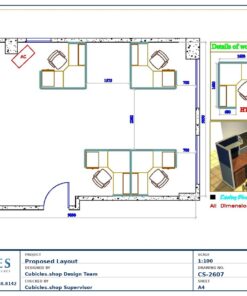 Professional office cubicle layout floor plan CS-2607 by Cubicles.shop