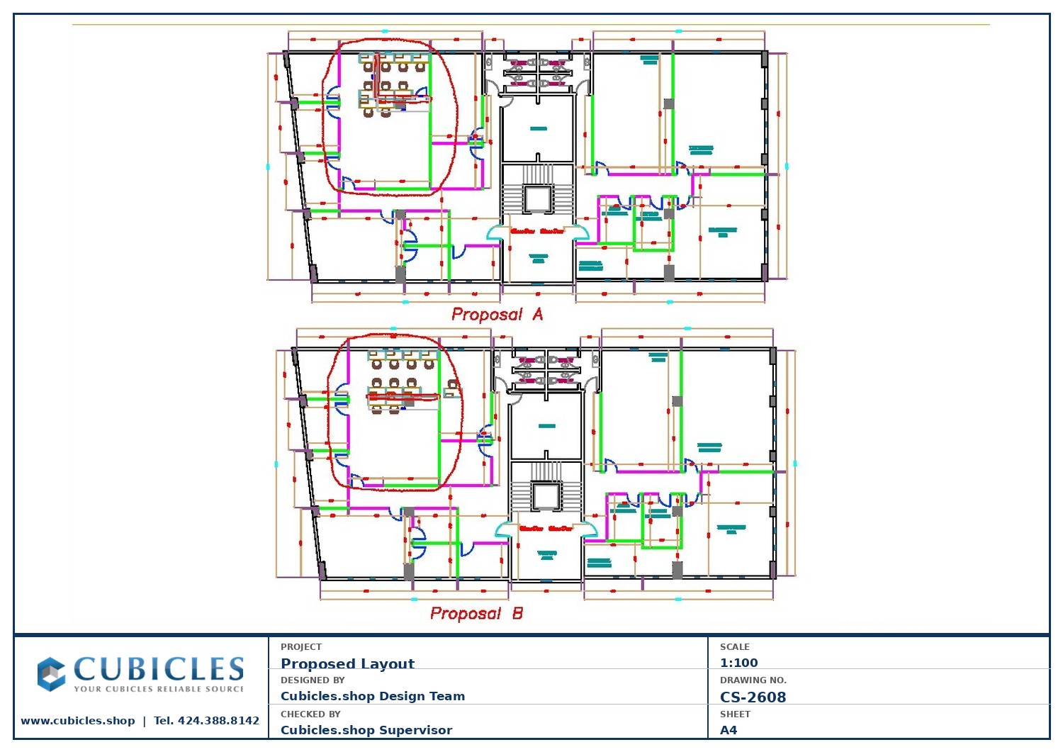 Cubicles-CS-2608 Professional office cubicle layout floor plan CS-2608 by Cubicles.shop