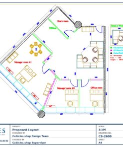 Professional office cubicle layout floor plan CS-2609 by Cubicles.shop