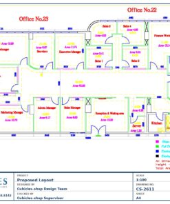 Professional office cubicle layout floor plan CS-2611 by Cubicles.shop