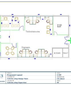 Professional office cubicle layout floor plan CS-2613 by Cubicles.shop