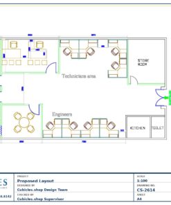 Professional office cubicle layout floor plan CS-2614 by Cubicles.shop