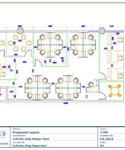 Professional office cubicle layout floor plan CS-2615 by Cubicles.shop