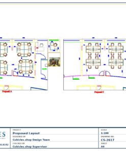 Professional office cubicle layout floor plan CS-2617 by Cubicles.shop