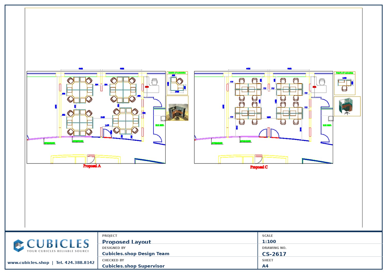 Cubicles-CS-2617 Professional office cubicle layout floor plan CS-2617 by Cubicles.shop