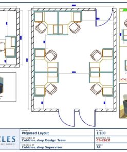 Professional office cubicle layout floor plan CS-2622 by Cubicles.shop