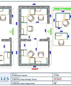 Professional office cubicle layout floor plan CS-2623 by Cubicles.shop