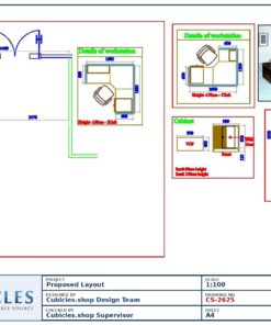 Professional office cubicle layout floor plan CS-2625 by Cubicles.shop