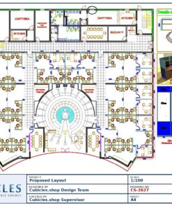 Professional office cubicle layout floor plan CS-2627 by Cubicles.shop