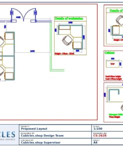 Professional office cubicle layout floor plan CS-2628 by Cubicles.shop