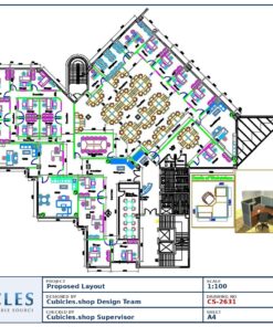 Professional office cubicle layout floor plan CS-2631 by Cubicles.shop