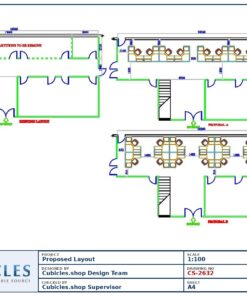 Professional office cubicle layout floor plan CS-2632 by Cubicles.shop