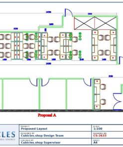 Professional office cubicle layout floor plan CS-2633 by Cubicles.shop