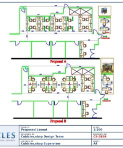 Professional office cubicle layout floor plan CS-2634 by Cubicles.shop