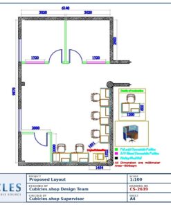 Professional office cubicle layout floor plan CS-2639 by Cubicles.shop