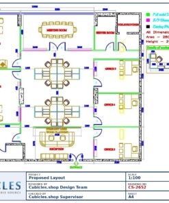 Professional office cubicle layout floor plan CS-2652 by Cubicles.shop