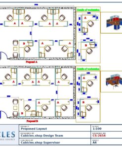 Professional office cubicle layout floor plan CS-2654 by Cubicles.shop